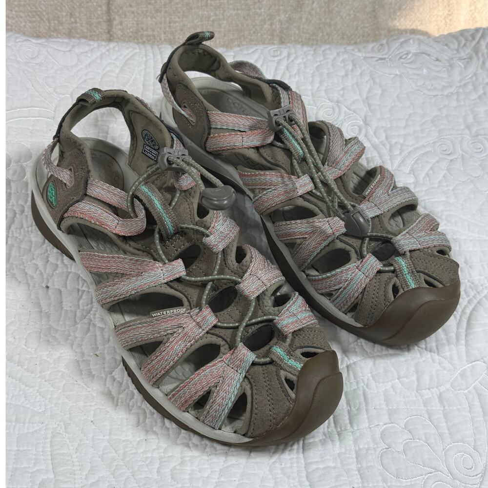 KEEN Whisper Womens 8.5 Gray Sport Sandals Hiking Water Trail Outdoor Shoes